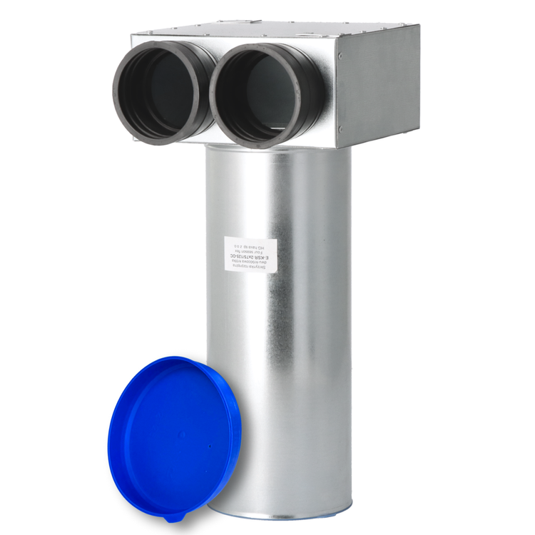 SKRZYNKA ROZPRĘŻNA REKUPERACJA 2x75 mm | fi 100 OCYNK-GUMA pod anemostat