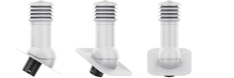 Kominek Wentylacyjny WYRZUTNIA fi125mm pod gont/pape JASNOSZARY RAL 7036