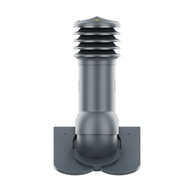 Kominek wentylacyjny do dachówki KARPIÓWKI CIEMNY GRAFIT RAL 7016 fi150
