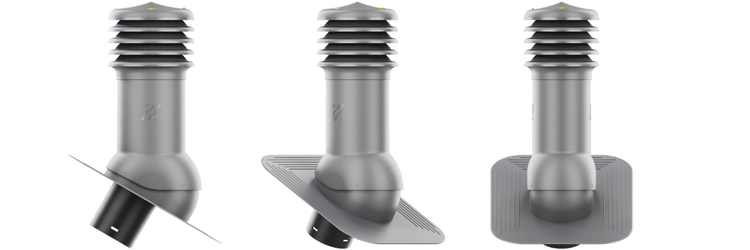 Kominek Wentylacyjny WYRZUTNIA fi125mm pod gont/pape GRAFIT RAL 7024