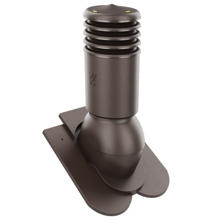 Kominek wentylacyjny IZOLOWANY do dachówki KARPIÓWKI CIEMNY BRĄZOWY RAL 8019 fi150