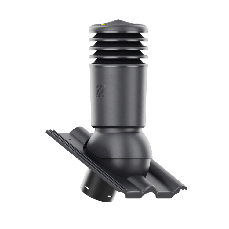 Kominek wentylacyjny IZOLOWANY do dachówki EXTRA GRAFITOWY fi150