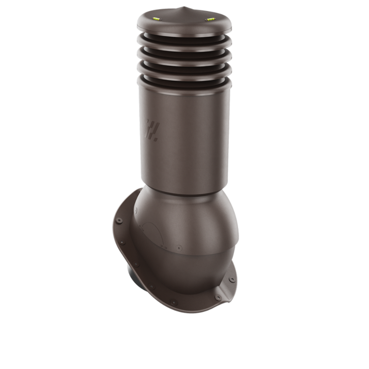 Kominek Wentylacyjny IZOLOWANY WYRZUTNIA fi125mm - Do do Każdej Blachodachówki CIEMNY BRĄZOWY RAL 8019