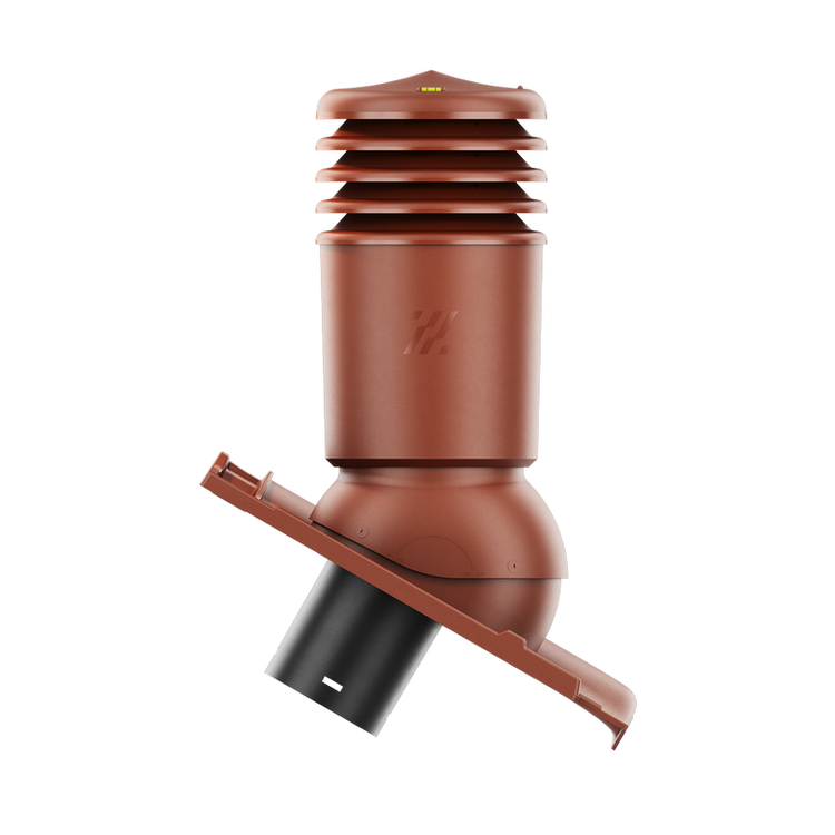 Kominek wentylacyjny IZOLOWANY do dachówki RUBIN 9V KASZTANOWA GLAZURA fi150