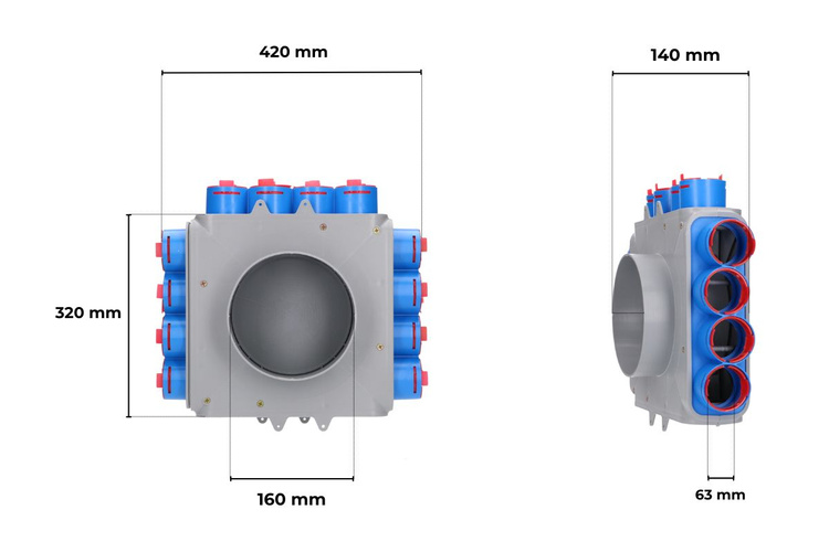 SKRZYNKA ROZDZIELCZA 12x63/160 REKUPERACJA FLEX