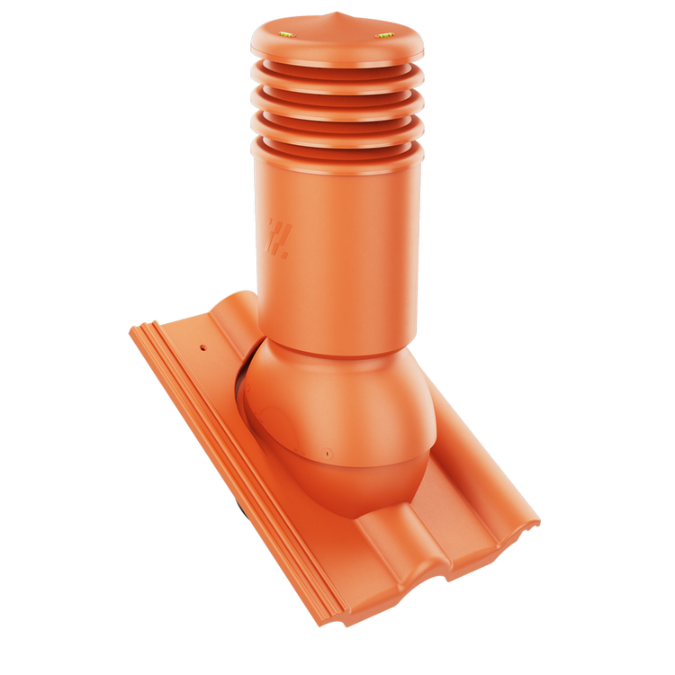 Kominek wentylacyjny IZOLOWANY do dachówki EXTRA CZERWONY fi125