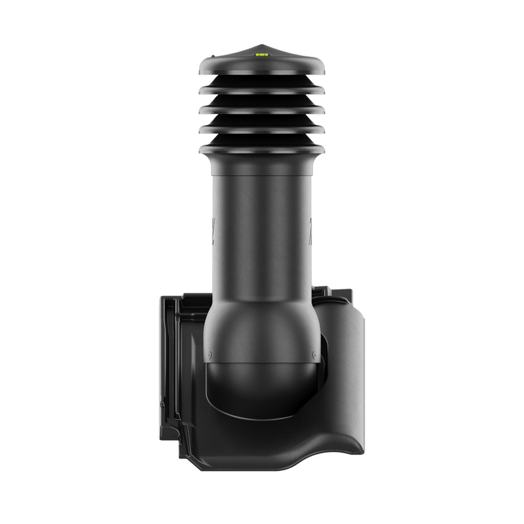 Kominek wentylacyjny do dachówki RUBIN 9V CZARNA GLAZURA BŁYSZCZĄCA fi125