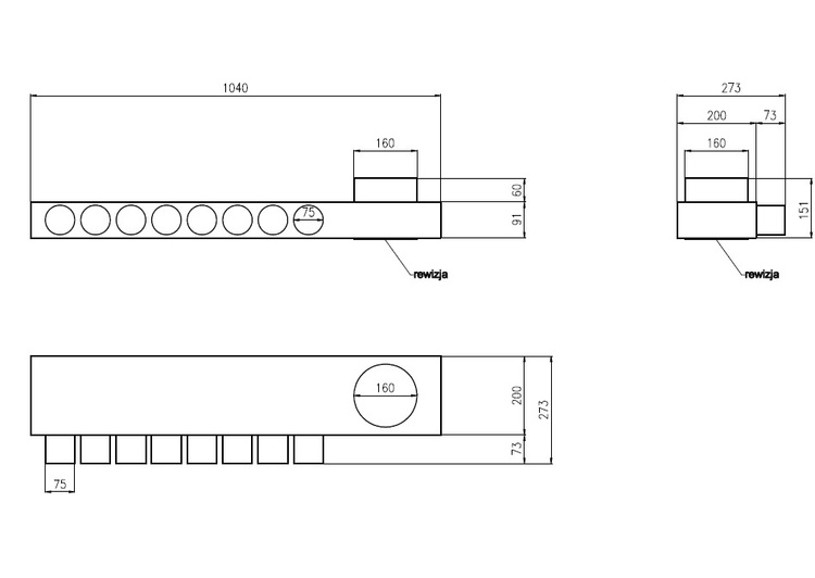 ROZDZIELACZ WENTYLACYJNY SKRZYNKA ROZDZIELCZA 8X75 FI 160 REKUPERACJA FI 75