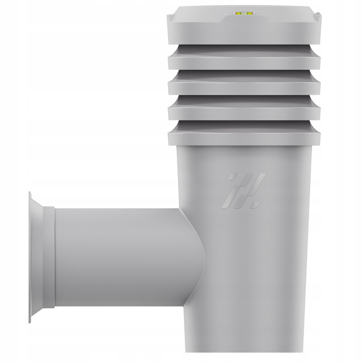 Wyrzutnia czerpnia ścienna kominek wentylacyjny wywietrznik SZARY fi110