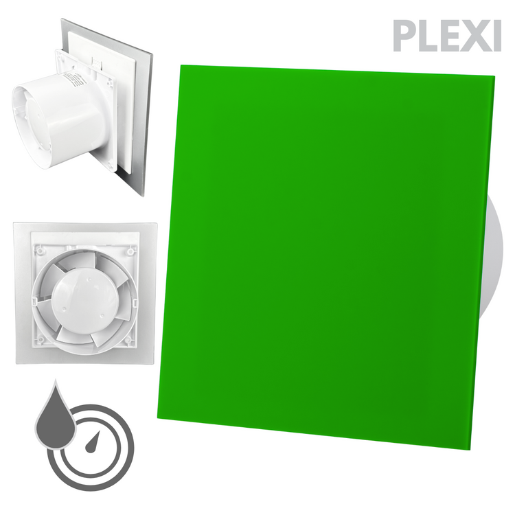 Wentylator łazienkowy dRim fi125 (HS+TS) + FRONT PP Zielony