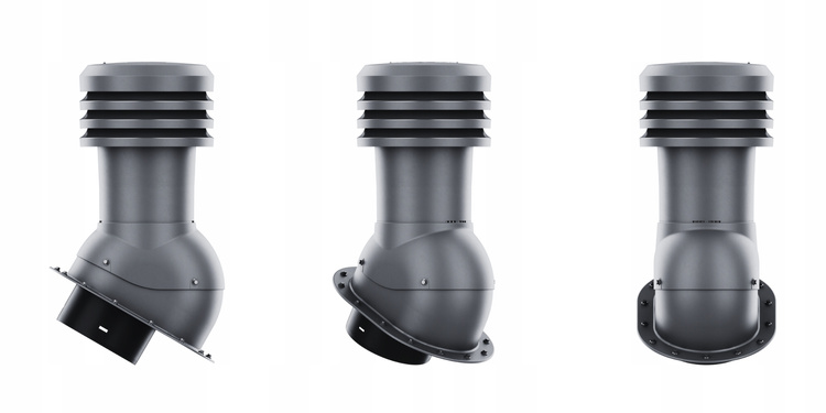 WYRZUTNIA DACHOWA kominek wentylacyjny do blach płaskich RAL7016 fi160 + RURA