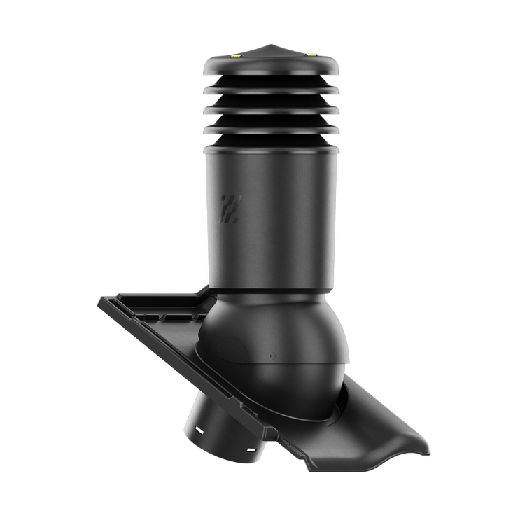 Kominek wentylacyjny IZOLOWANY do dachówki RUBIN 9V CZARNA GLAZURA BŁYSZCZĄCA fi125