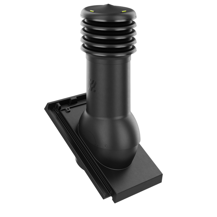 Kominek wentylacyjny do dachówki DOMINO CZARNA/MATOWA GLAZURA fi125