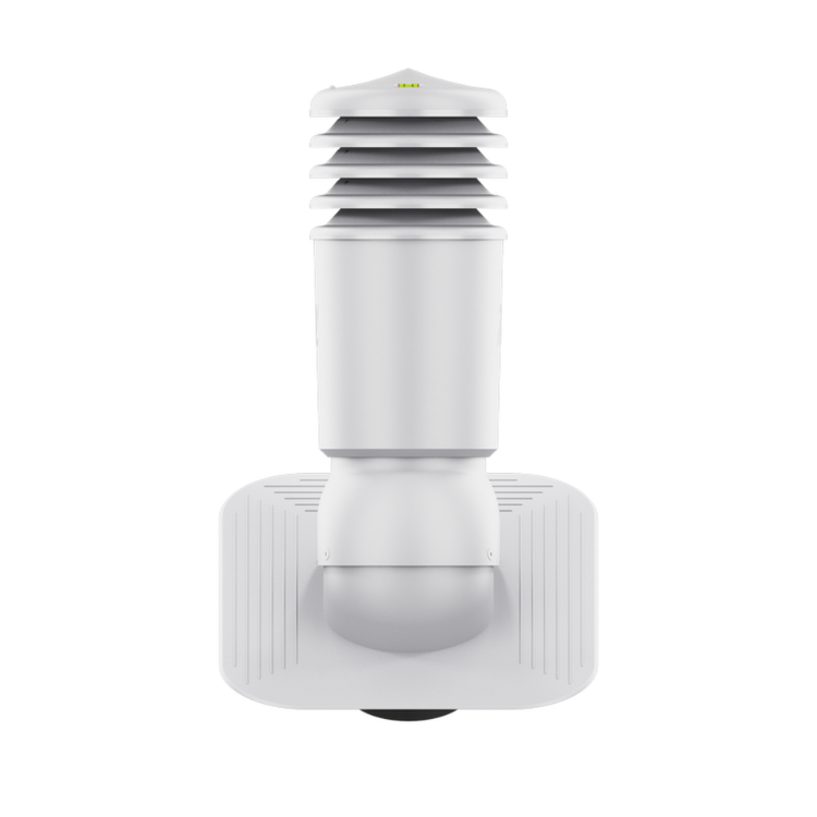 Kominek Wentylacyjny IZOLOWANY WYRZUTNIA fi125mm pod gont/pape JASNOSZARY RAL 7036