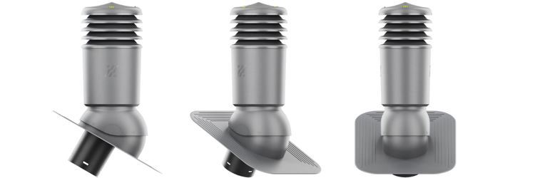 Kominek Wentylacyjny IZOLOWANY WYRZUTNIA fi150mm pod gont/pape GRAFIT RAL 7024