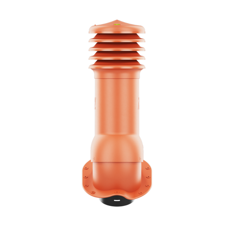 Kominek Wentylacyjny WYRZUTNIA fi125mm - Do Każdej Blachodachówki CEGLASTY RAL 8004