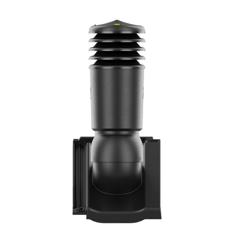 Kominek wentylacyjny IZOLOWANY do dachówki KODA ANTRACYT/CZARNA ANGOBA fi150