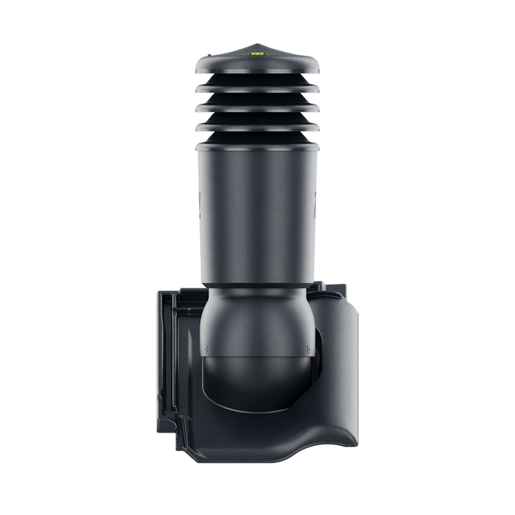 Kominek wentylacyjny IZOLOWANY do dachówki RUBIN 9V ANTRACYT ANGOBA fi150