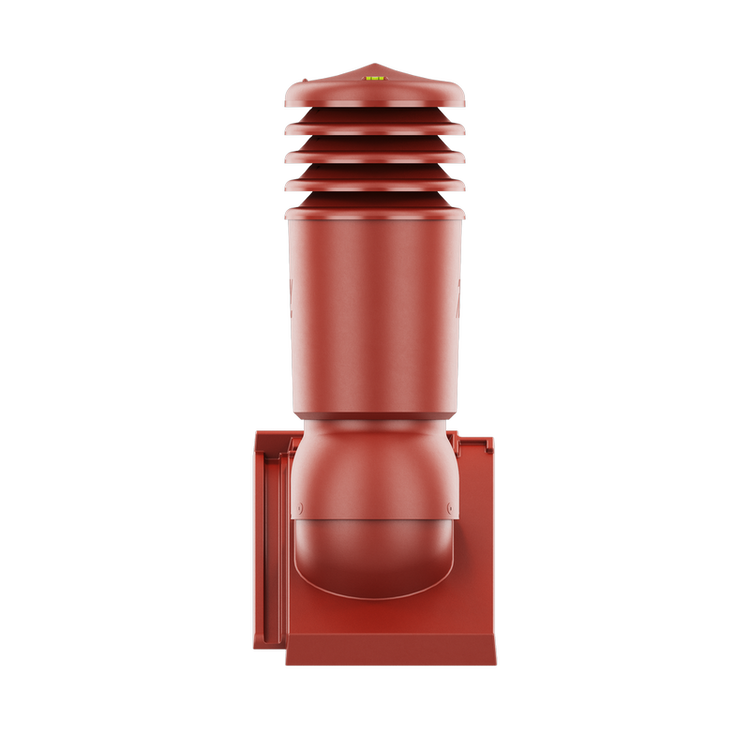 Kominek wentylacyjny IZOLOWANY do dachówki DOMINO CZERWIEŃ WINNA fi125