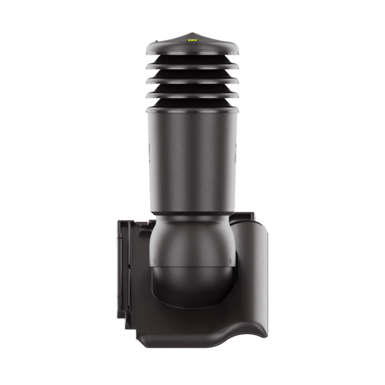 Kominek wentylacyjny IZOLOWANY do dachówki ALEGRA 9 CIEMNOBRĄZOWA ANGOBA SZLACHETNA fi125