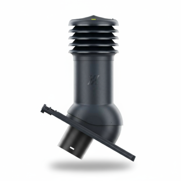 Kominek wentylacyjny do dachówki LINEA SZARY SPIEK/CZARNY MAT fi125