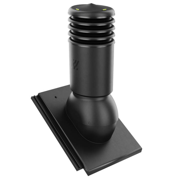 Kominek wentylacyjny IZOLOWANY do dachówki KAPSTADT PLANAR/DURATOP CZARNY fi125