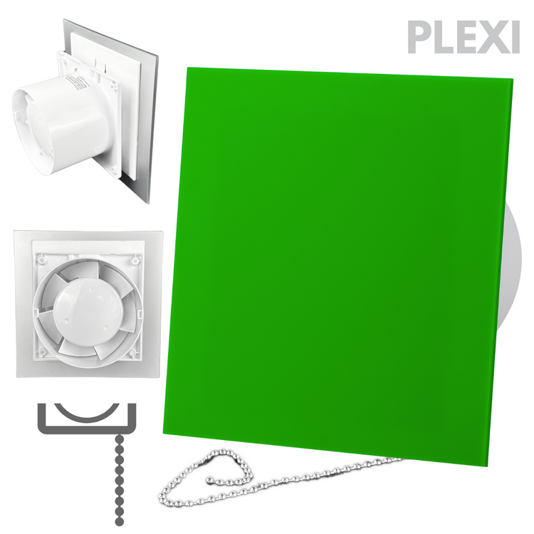 Wentylator łazienkowy dRim fi100 (PS) + FRONT PP Zielony