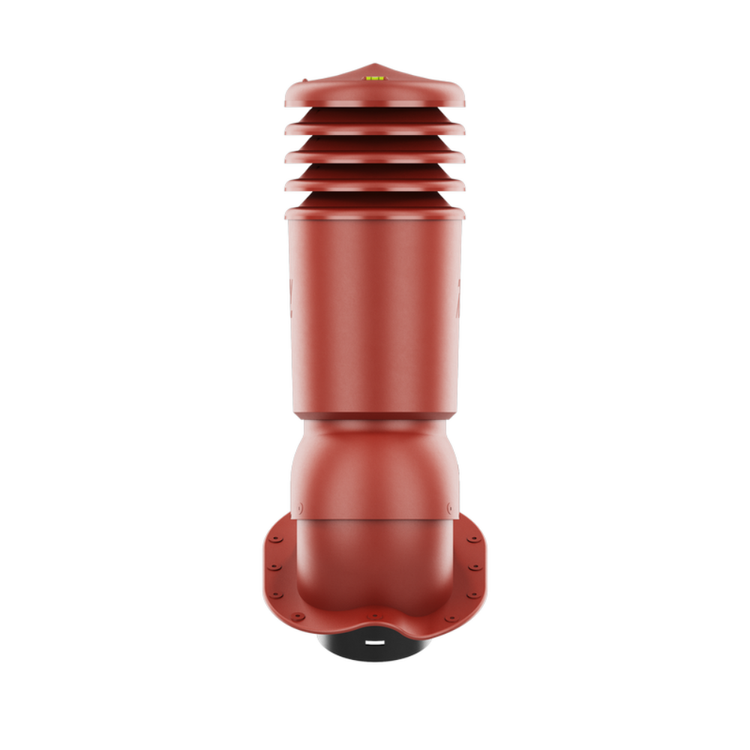 Kominek Wentylacyjny IZOLOWANY WYRZUTNIA fi125mm - Do do Każdej Blachodachówki CZERWONY RAL 3009