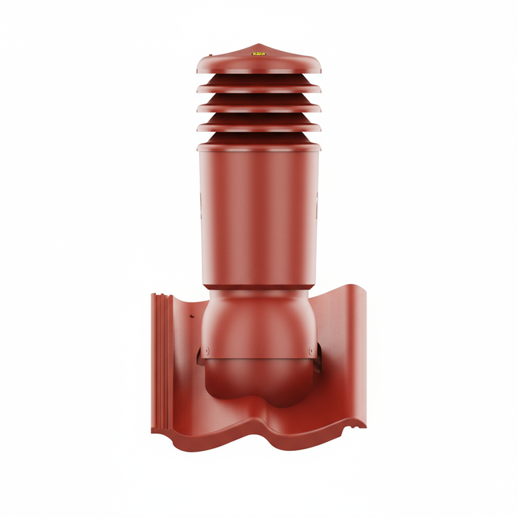 Kominek wentylacyjny IZOLOWANY do dachówki GOTEBORG CIEMNOCZERWONY fi150