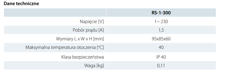 Regulator prędkości do wentylatorów 1-fazowy RS-1-300