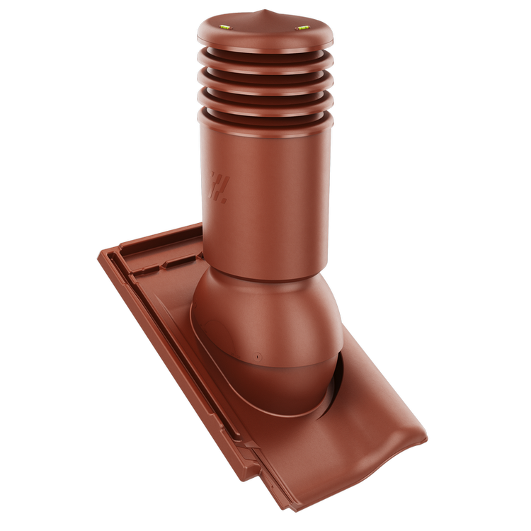 Kominek wentylacyjny IZOLOWANY do dachówki RUBIN 9V KASZTANOWA GLAZURA fi150