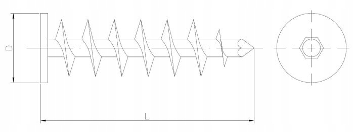 Kołek do styroropianu wkręt 24x50 poliamid 25 szt
