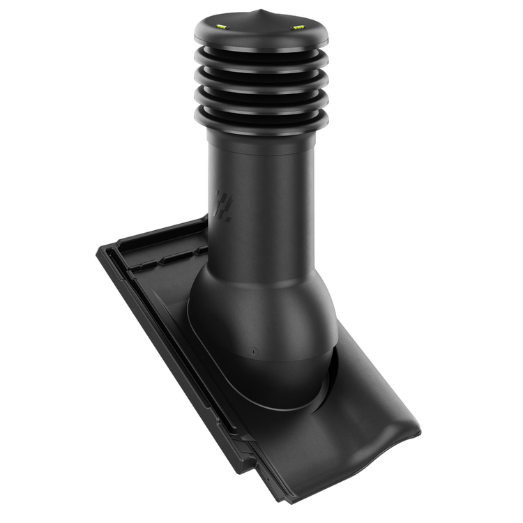 Kominek wentylacyjny do dachówki RUBIN 9V CZARNA GLAZURA BŁYSZCZĄCA fi150