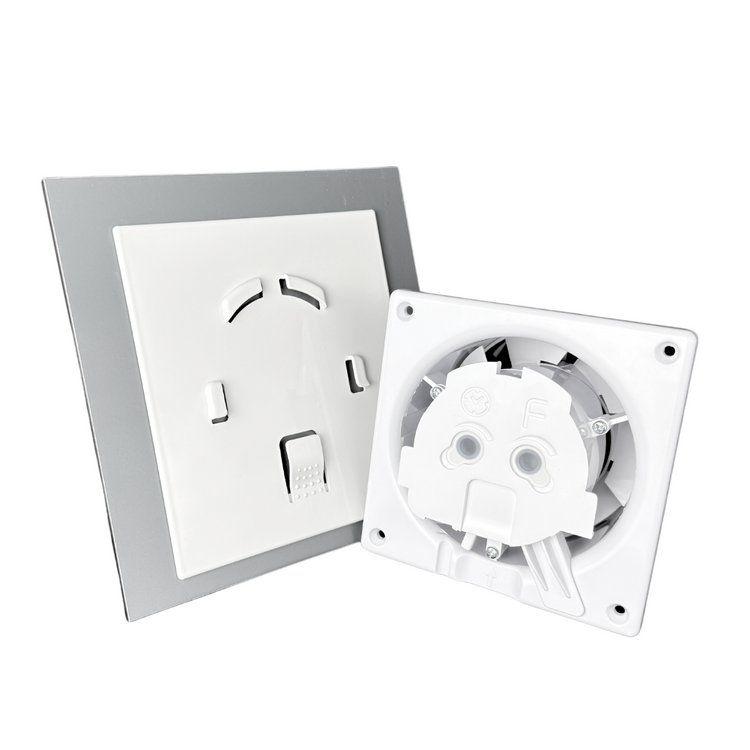 Wentylator łazienkowy dRim fi100 (TS) + FRONT PP Biały mat