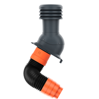 WYRZUTNIA DACHOWA kominek wentylacyjny do blachodachówki UNIWERSALNY RAL7016 fi160 + RURA