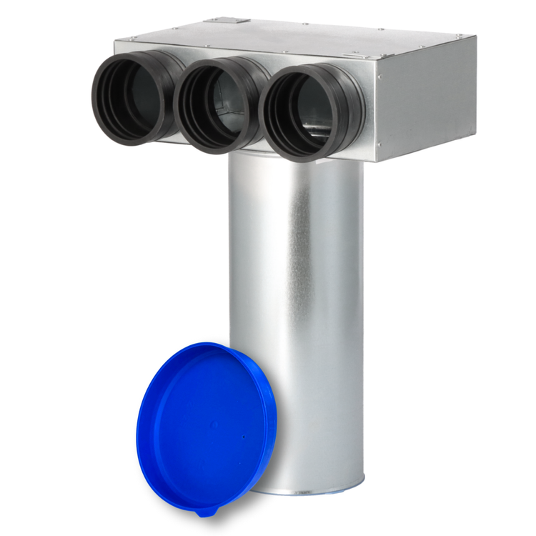 SKRZYNKA ROZPRĘŻNA 3x75 MM | FI 125 | REKUPERACJA OCYNK-GUMA POD ANEMOSTAT