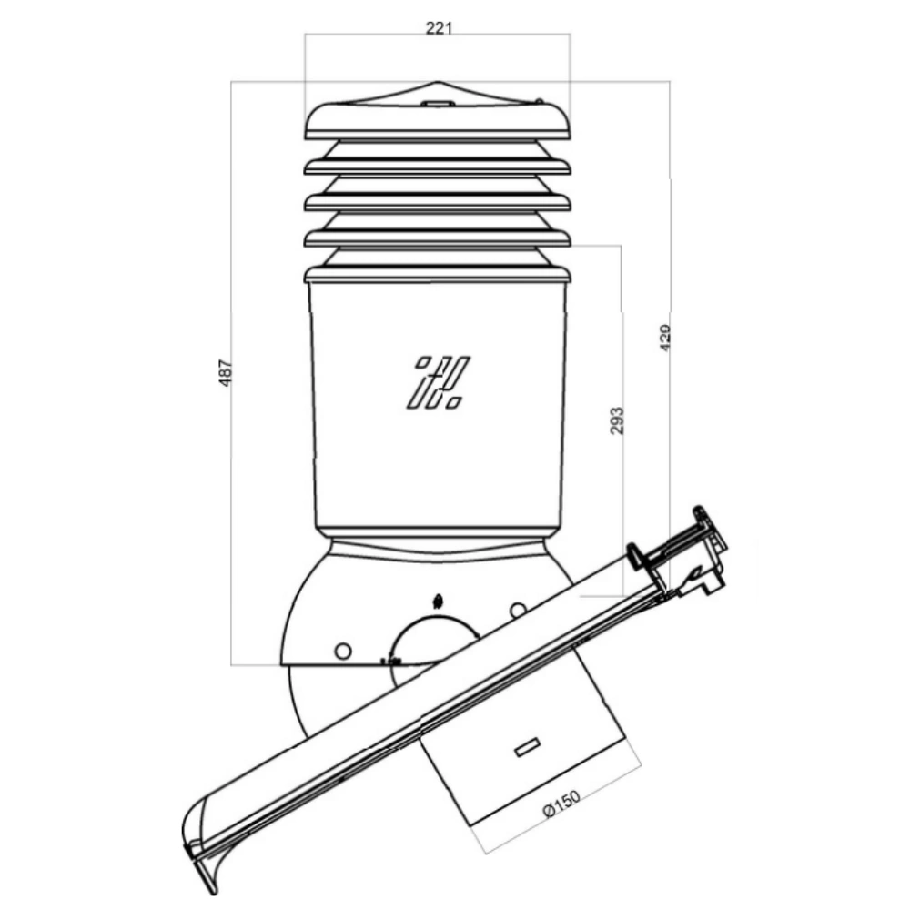 Kominek wentylacyjny do dachówki ALEGRA 9 CZARNA ANGOBA SZLACHETNA fi125 pol_pl_Kominek-wentylacyjny-WYRZUTNIA-do-pokryc-plaskich-BRAZOWY-fi125-6736_1