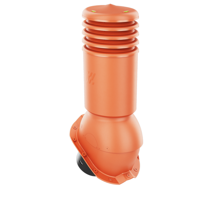 Kominek Wentylacyjny IZOLOWANY WYRZUTNIA fi125mm do blachy trapezowej  T18 CEGLASTY RAL 8004