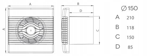 Wentylator łazienkowy pRemium 150 S Standard Cichy