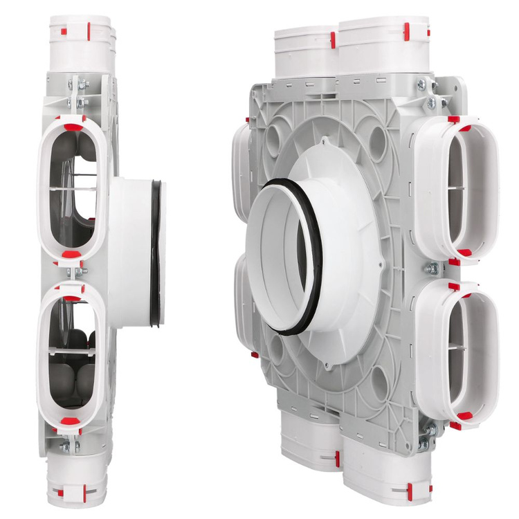 Skrzynka rozdzielcza- Rekuperacja - System Owalny FLAT 8x52 / 160mm