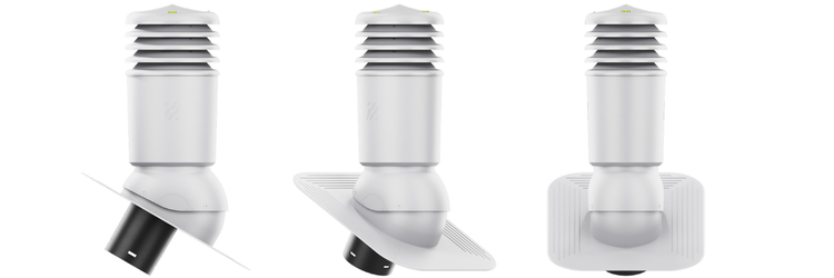 Kominek Wentylacyjny IZOLOWANY WYRZUTNIA fi150mm pod gont/pape JASNOSZARY RAL 7036