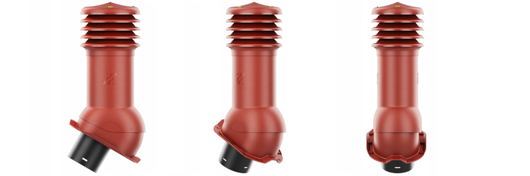 Kominek Wentylacyjny WYRZUTNIA fi150mm do blachy trapezowej T18 CZERWONY RAL 3009