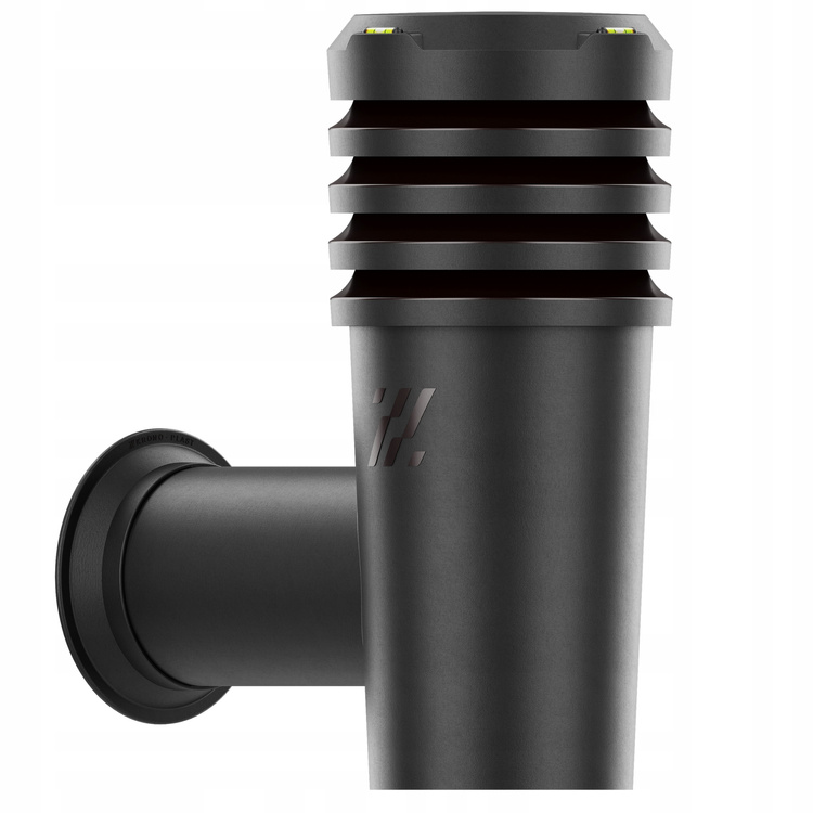 Wyrzutnia czerpnia ścienna kominek wentylacyjny wywietrznik CZARNY fi110