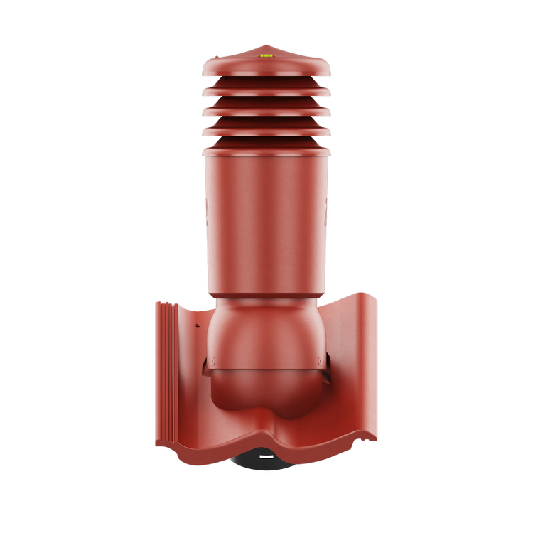 Kominek wentylacyjny IZOLOWANY do dachówki BAŁTYCKA/IKAST/SKAGEN CZERWONY fi125