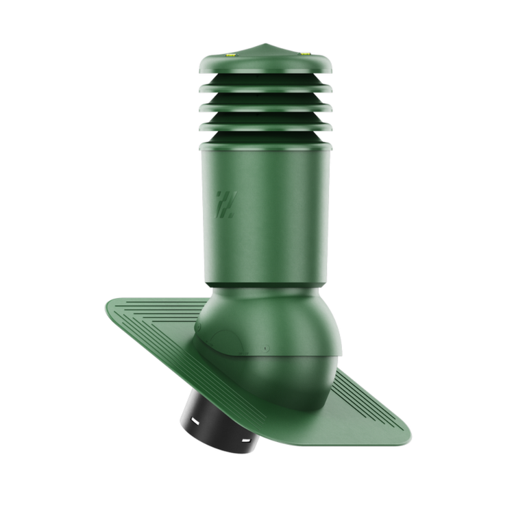 Kominek Wentylacyjny IZOLOWANY WYRZUTNIA fi150mm pod gont/pape ZIELONY RAL 6020