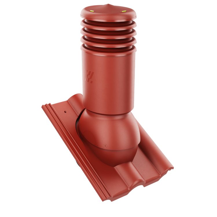 Kominek wentylacyjny IZOLOWANY do dachówki EXTRA CIEMNOCZERWONY fi150