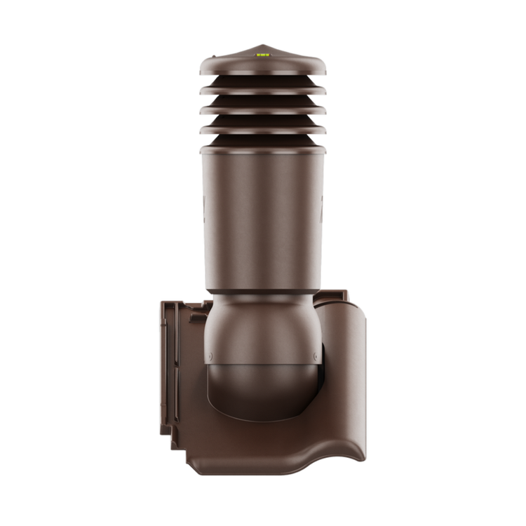 Kominek wentylacyjny IZOLOWANY do dachówki ALEGRA 9 CIEMNOBRĄZOWA ANGOBA fi150