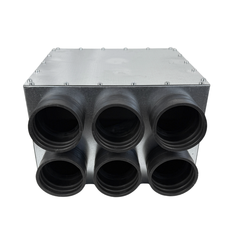 Skrzynka rozdzielcza rozdzielacz przelotowy wentylacja fi200 / 6x90mm