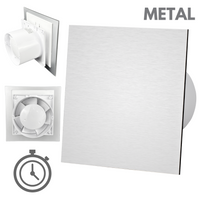 Wentylator łazienkowy dRim fi125 (TS) + FRONT PP Szczotkowane srebro