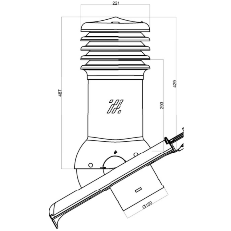 Kominek wentylacyjny do dachówki MONZA PLUS MADURO GLAZURA fi150